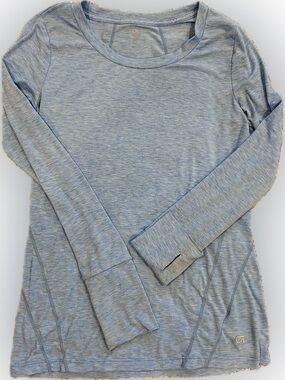 GAP Fit Breathe Heather Light Blue Long-Sleeve Tee